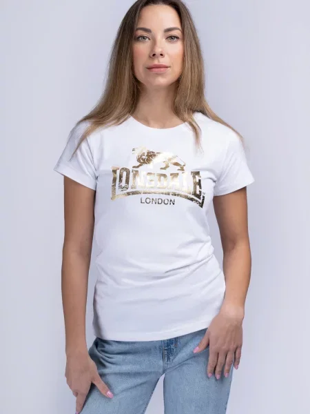 LONSDALE Tricou Bantry auriu alb
