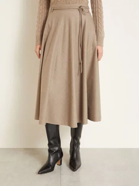 Max Mara Sukně Califfo S Kašmírem světle hnědá