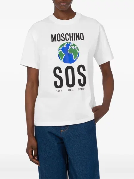 Tricou Moschino cu imagine alb