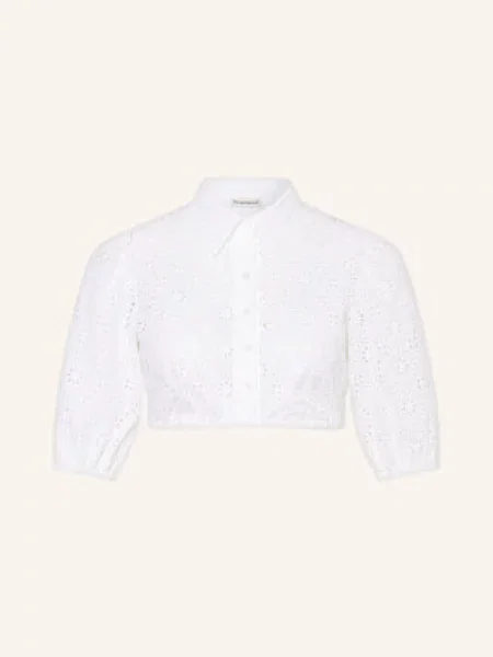 Heimatglück Tracht Bluzka Bawarska Janina Z Dziurkowanej Koronki weiss biała