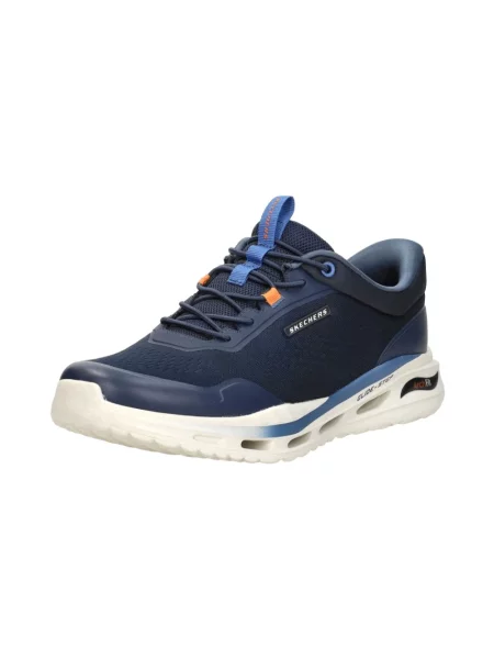 Lniane sneakersy Skechers niebieskie