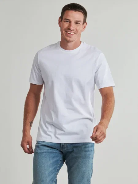 Tricou Calvin Klein Jeans clasic scurt alb