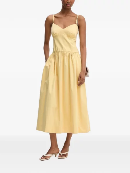 Rochie midi Morgan cu funde evazată galben