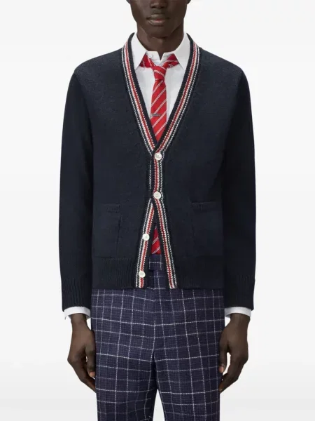 Cardigan Thom Browne tricotate albastru