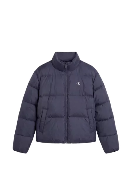 Geacă Calvin Klein cu glugă albastru