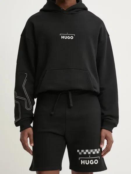 HUGO pantaloni scurti barbati negru