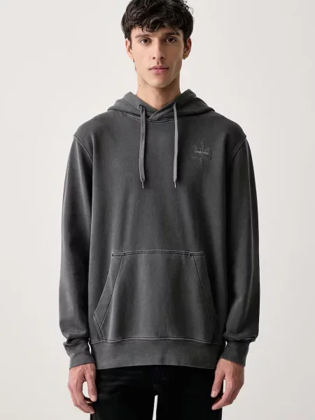 G-Star bluza Logo overdyed hooded szara