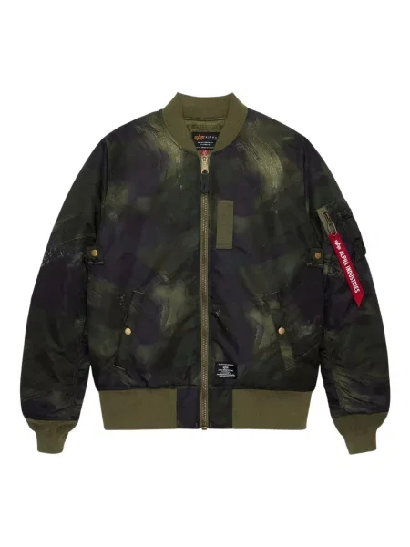 Geacă Alpha Industries cu model camuflaj verde