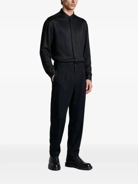 Gulerat cămașă Giorgio Armani cu dungi negru