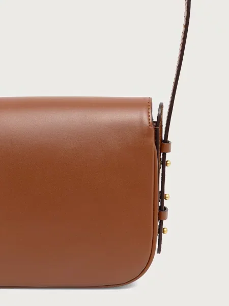 Torebka crossbody Soeur skórzana brązowa