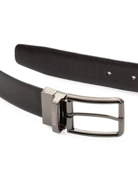 Cu centură reversibil curea Lottusse din piele negru
