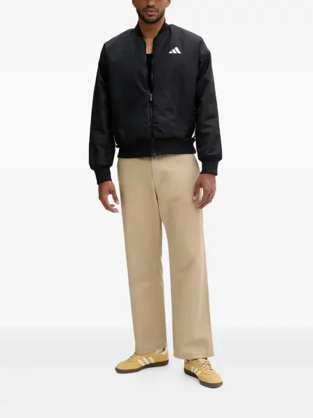 Geacă bomber Adidas cu dungi alb