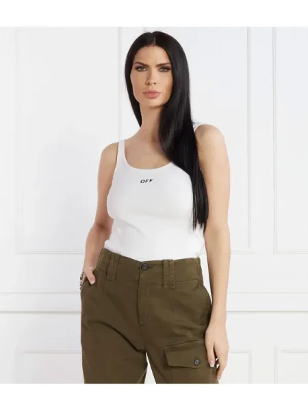 Top Off-white stretch alb