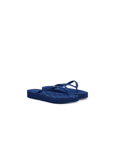 Žabky Tommy Hilfiger Repeat Logo Platform Tmavomodrá