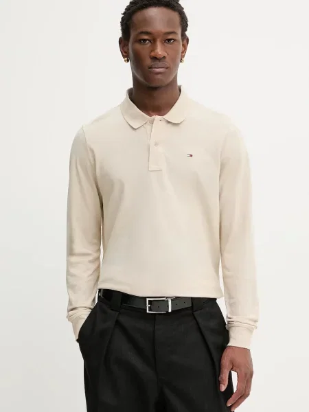 Tommy Jeans μπλούζα με μακριά μανίκια μπεζ