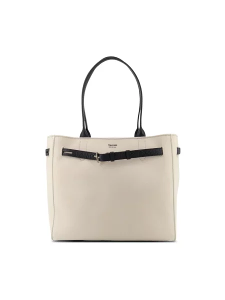 Shopperka Tom Ford skórzana beżowa