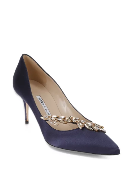 Bateliai Manolo Blahnik satino mėlyna