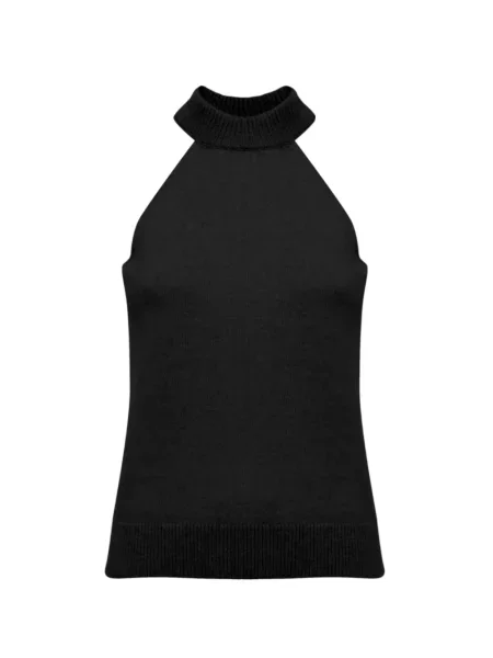 Top Laneus tricotate cu gât halter negru