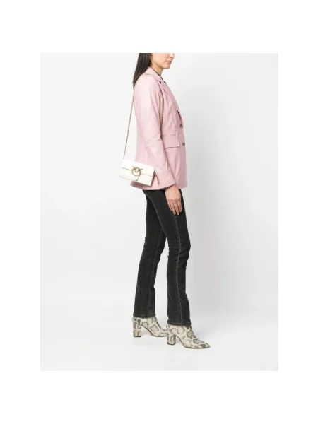 Torebka skórzana Pinko skórzana biała