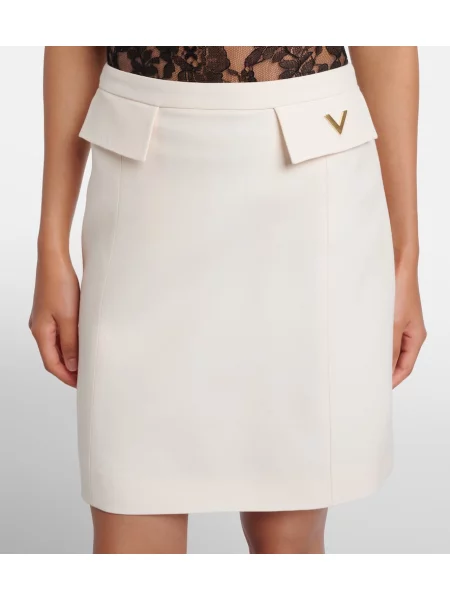 Fustă Valentino din crep alb