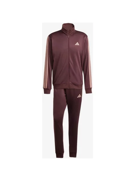 Dres adidas Sportswear Basic French Terry 3 Stripes ciemnoczerwony XS czerwony