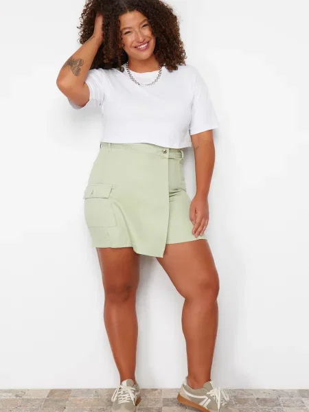 Fustă din denim Trendyol verde