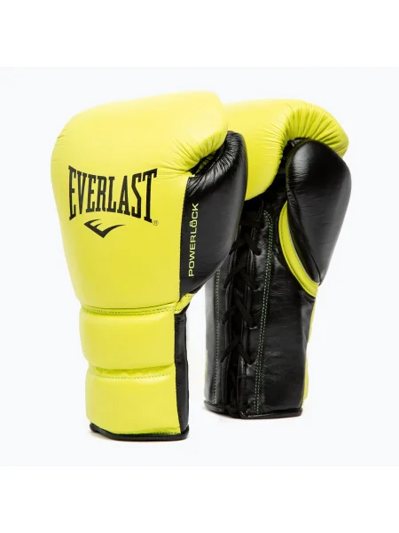 Everlast Powerlock 2 Laced Pro тренировъчни боксови ръкавици неоново жълто