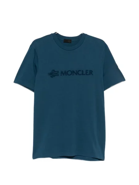 Tricou Moncler cu broderie albastru
