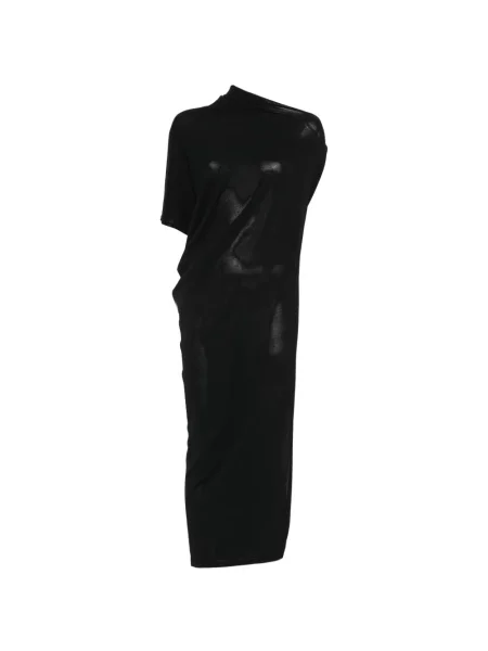 Rochie maxi Isabel Benenato asimetrică drapată negru