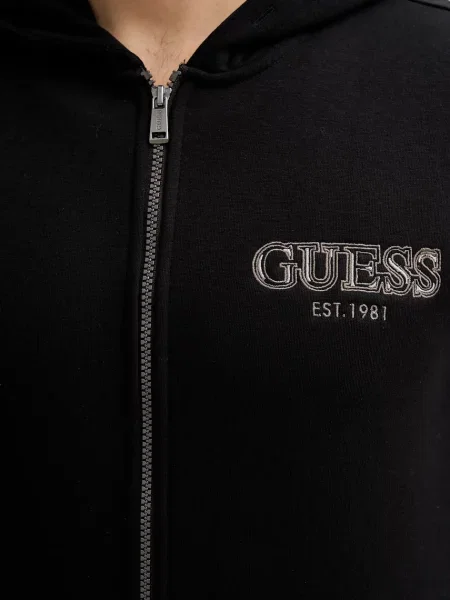 Кофта Guess з капюшоном з аплікацією чорний