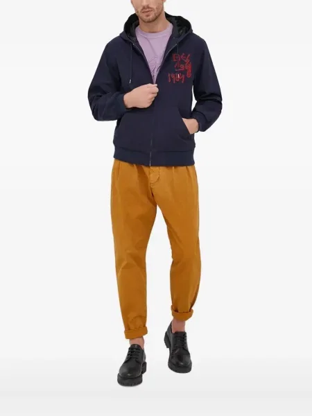 Geacă Desigual cu glugă albastru