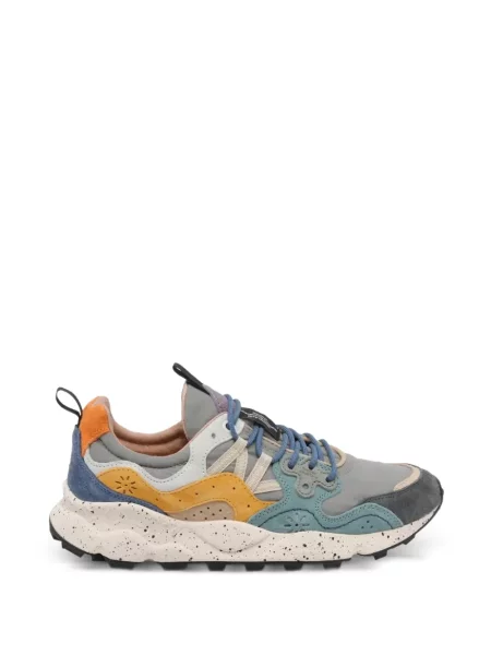 Sneakerși Flower Mountain din piele de căprioară cu model floral gri