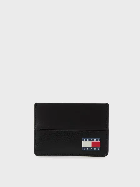 Кожаный кошелек Tommy Jeans черный