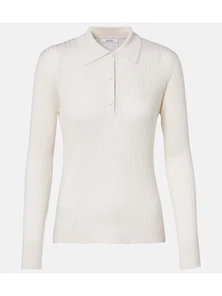 Pulover Max Mara de mătase alb