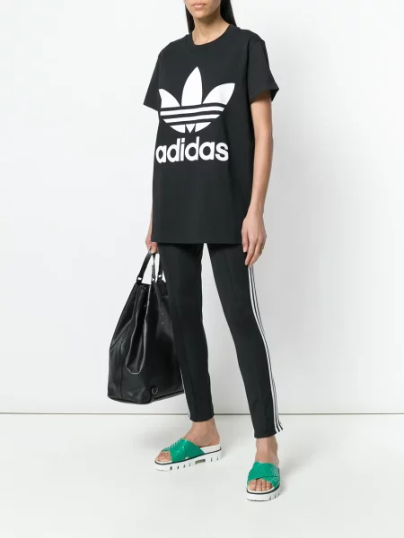Běžecké kalhoty Adidas s autogramem černé