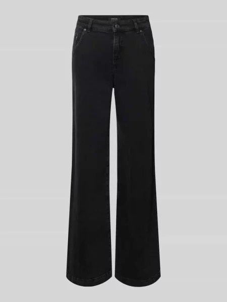 Jeansy z szerokimi nogawkami i wpuszczanymi Marc Cain czarne