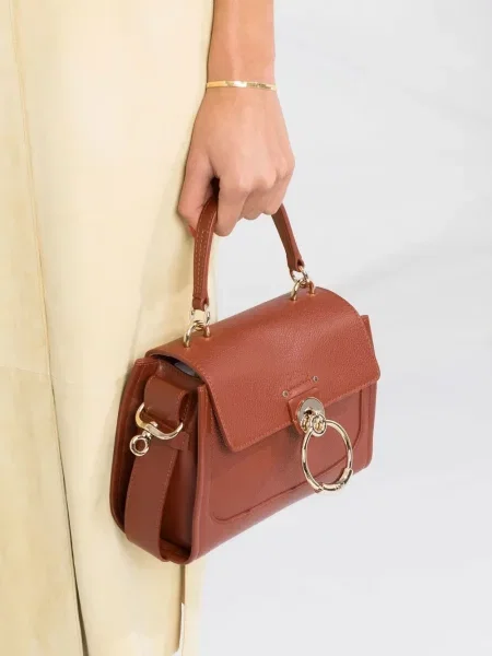 Geantă shopper Chloé din piele maro