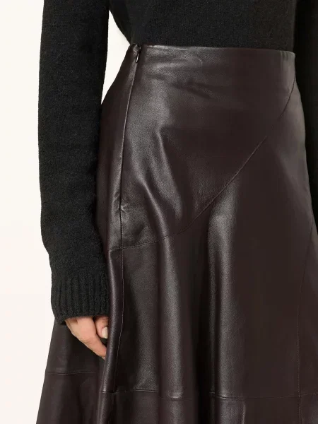 Boss Spódnica Skórzana Sevani rot