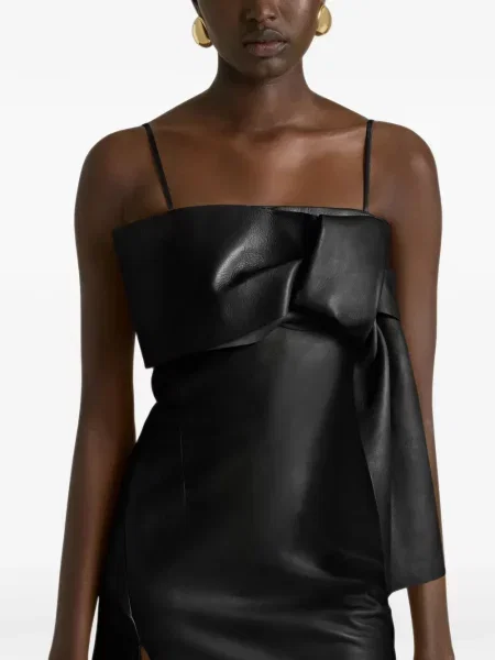 Rochie Givenchy cu funde din piele negru