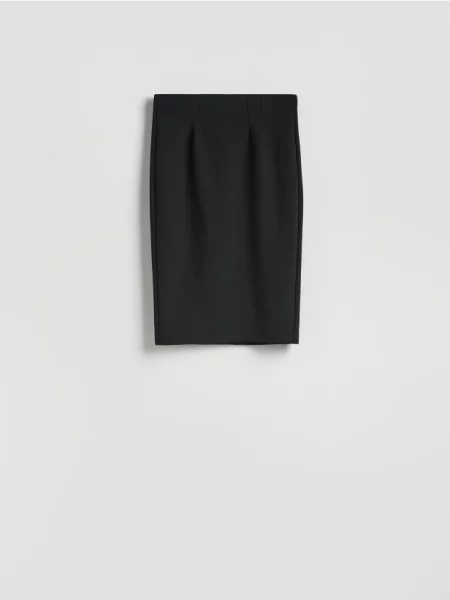 Reserved Fustă midi cu cusături negru