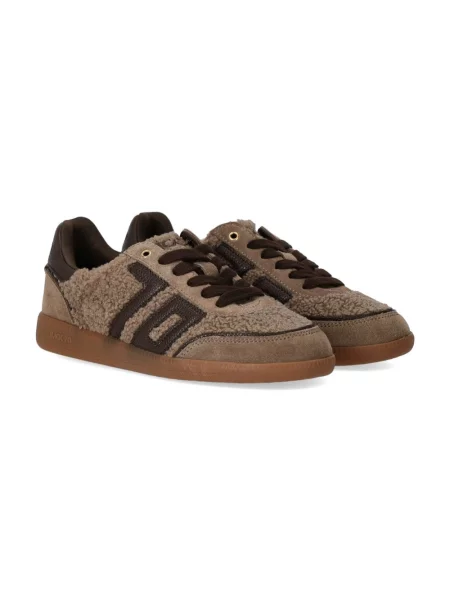 Sneakersy Back70 skórzane typu teddy beżowe