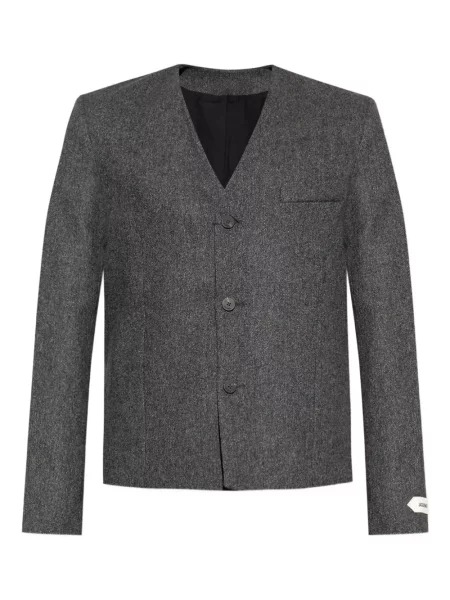 Bunda Jacquemus s výstřihem do v šedá