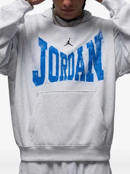 Hanorac din fleece Nike cu broderie din fleece gri