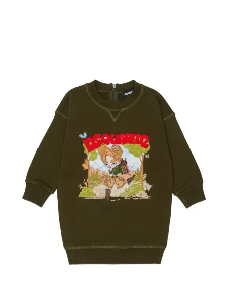 Sukienka dziecięca Dsquared2 zielona