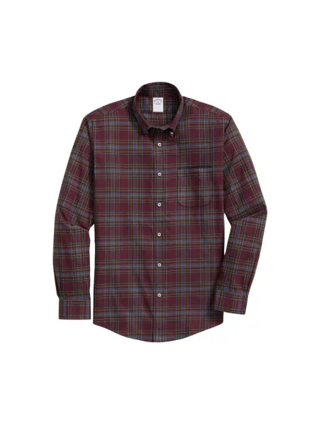 Koszula Brooks Brothers w kratkę fioletowa