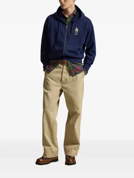 Șosete Polo Ralph Lauren cu model herringbone cu broderie plasă albastru