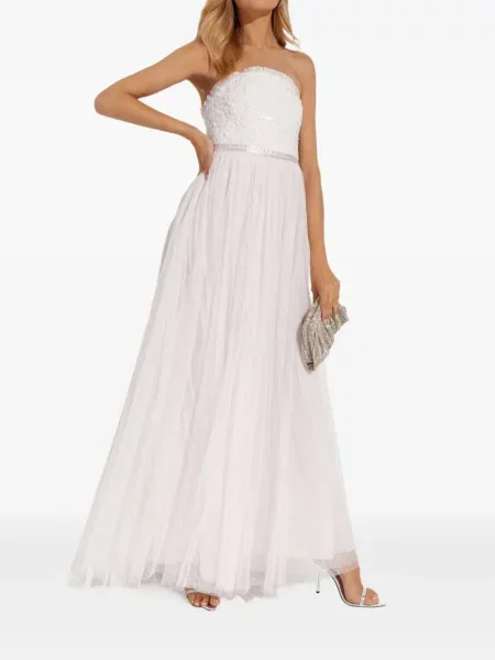 Rochie maxi Needle & Thread cu paiete de costum alb