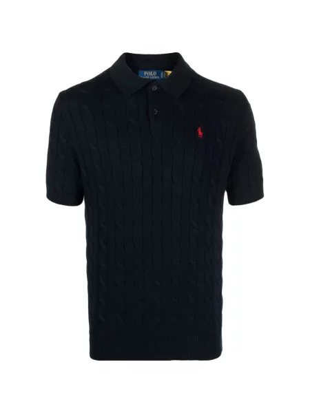 Polo Polo Ralph Lauren z dekoltem w serek z autografem z twillu brązowe