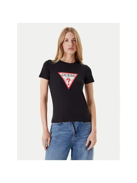 Guess Jeans Póló Slim Fit fekete