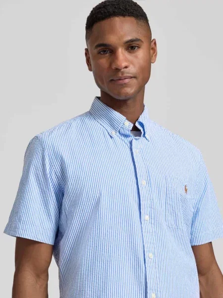 Koszula casualowa o kroju regular fit z czystej bawełny Polo Ralph Lauren niebieska